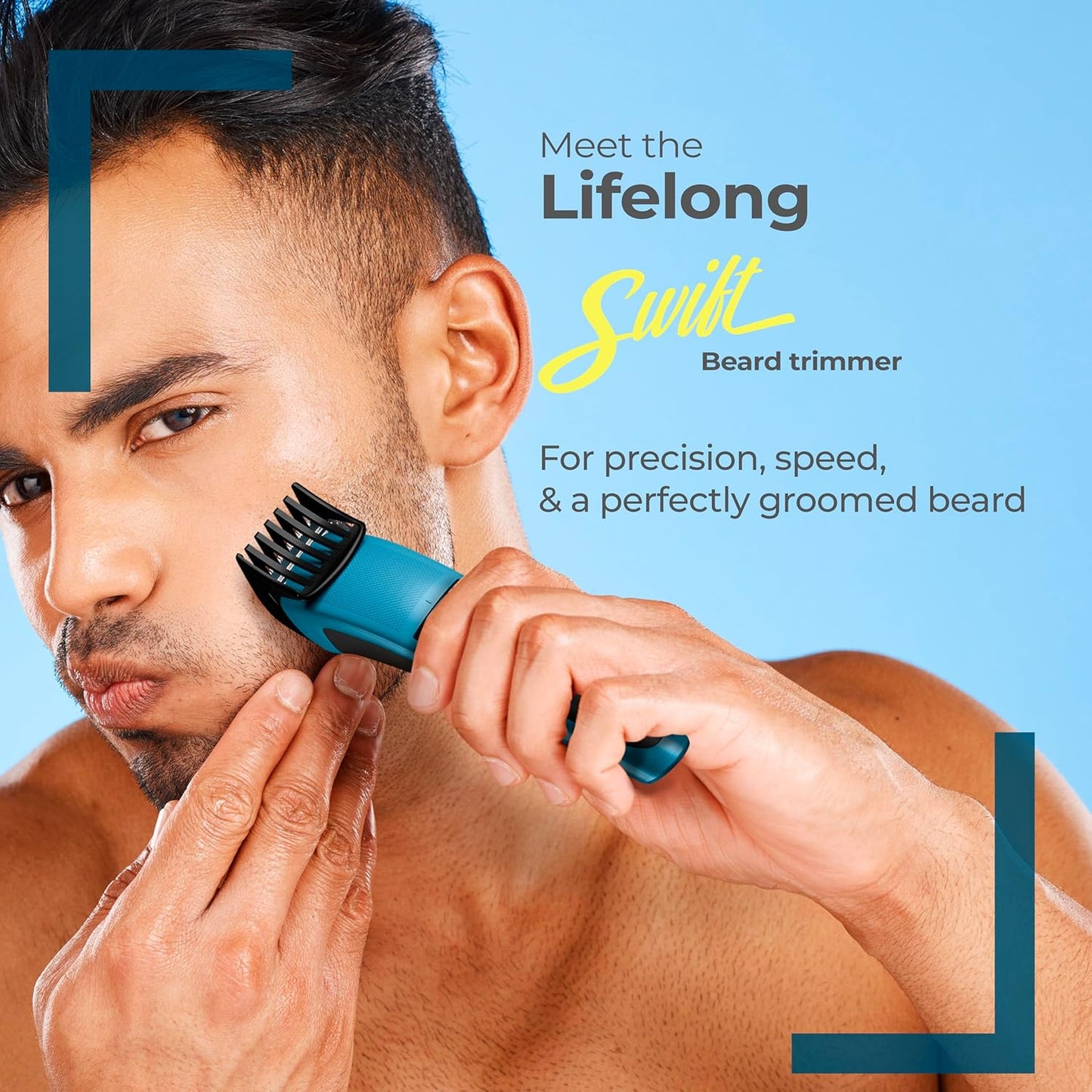 Lifelong MultiPurpose Beard Trimmer 15W for Men with Stainless Steel Precision Trimming Head (Black) 1.0 unit