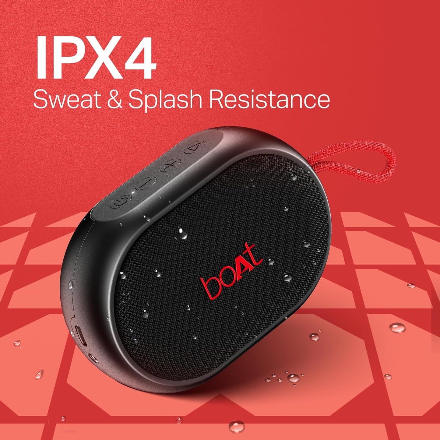boAt Stone 110 Bluetooth Speaker with 3W Signature Sound, Up to 15Hrs Playback, Built-In Mic, TWS Feature, Bluetooth v5.4, AUX Port, Voice Assistant & IPX4 Water Resistance(Raging Black) 1.0 Piece