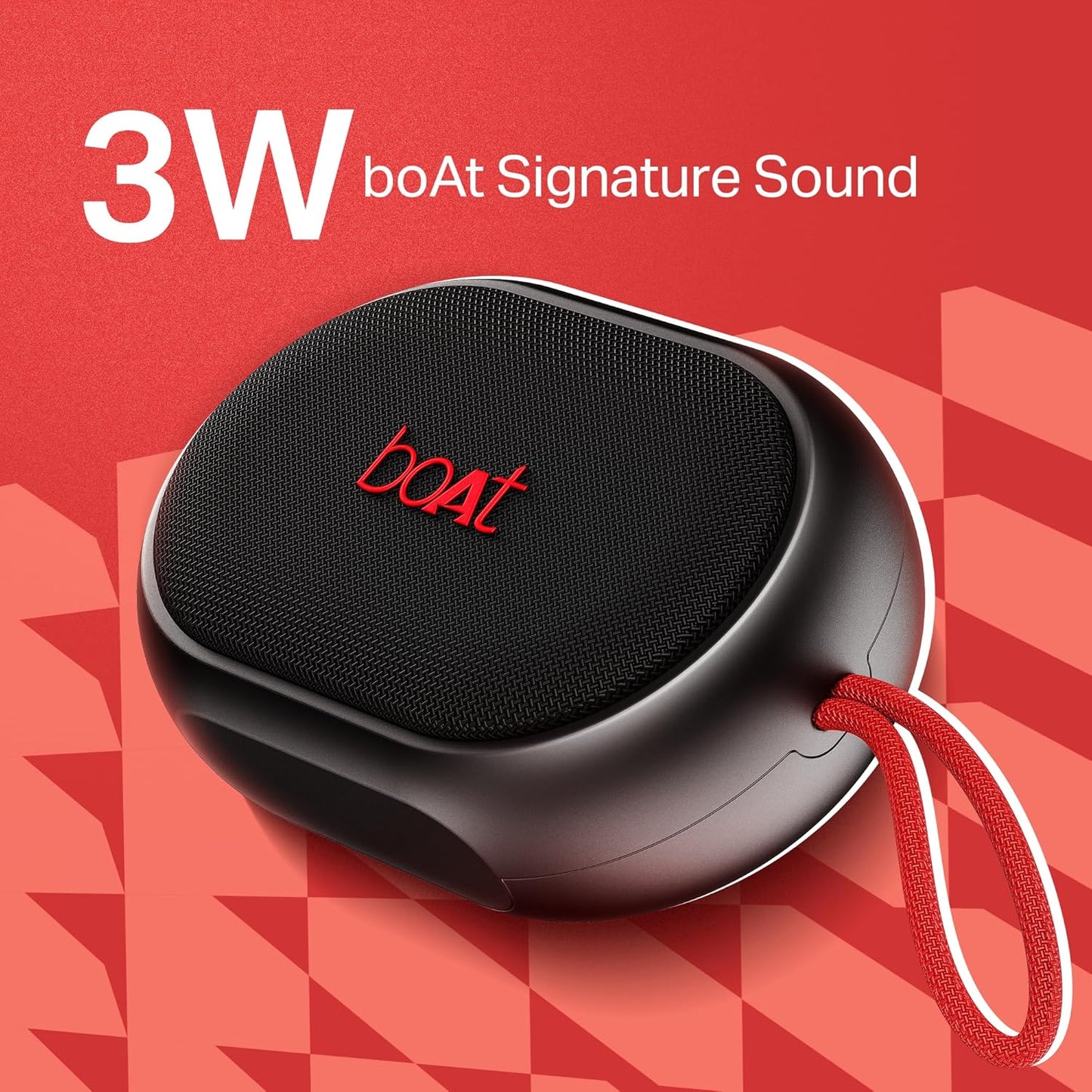 boAt Stone 110 Bluetooth Speaker with 3W Signature Sound, Up to 15Hrs Playback, Built-In Mic, TWS Feature, Bluetooth v5.4, AUX Port, Voice Assistant & IPX4 Water Resistance(Raging Black) 1.0 Piece