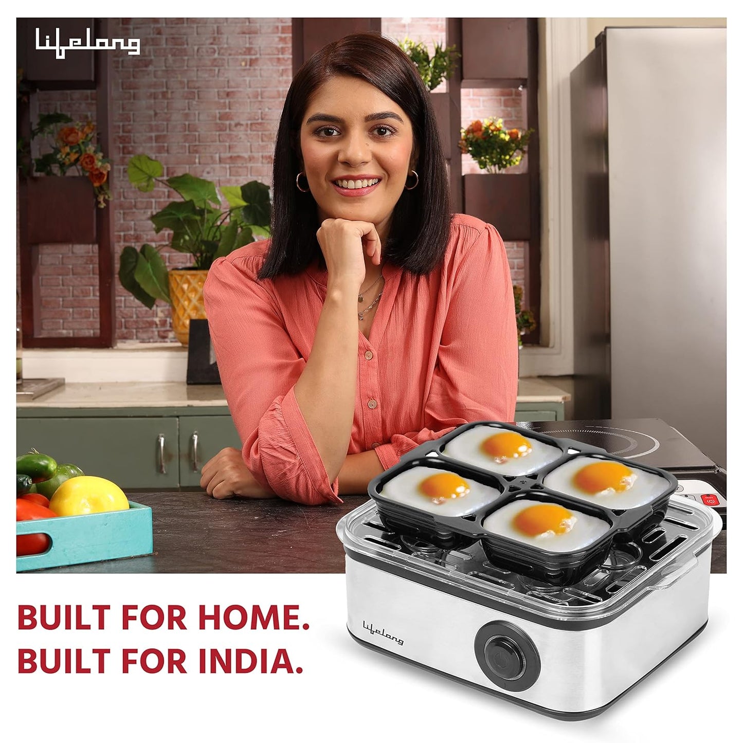 Lifelong 2-in1 Egg Boiler and Poacher, boil upto 8 eggs, Poach 4 eggs 1.0 unit