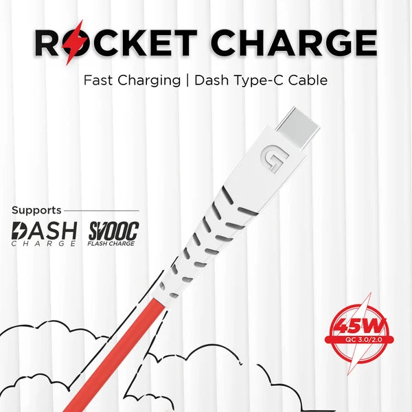 GIZMORE Type-C Rapid Charging DASH Cable (White) 1.0 unit