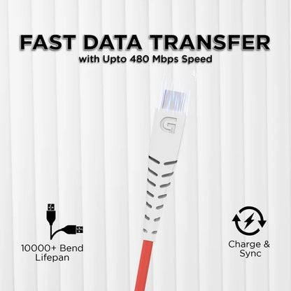 GIZMORE Type-C Rapid Charging DASH Cable (White) 1.0 unit