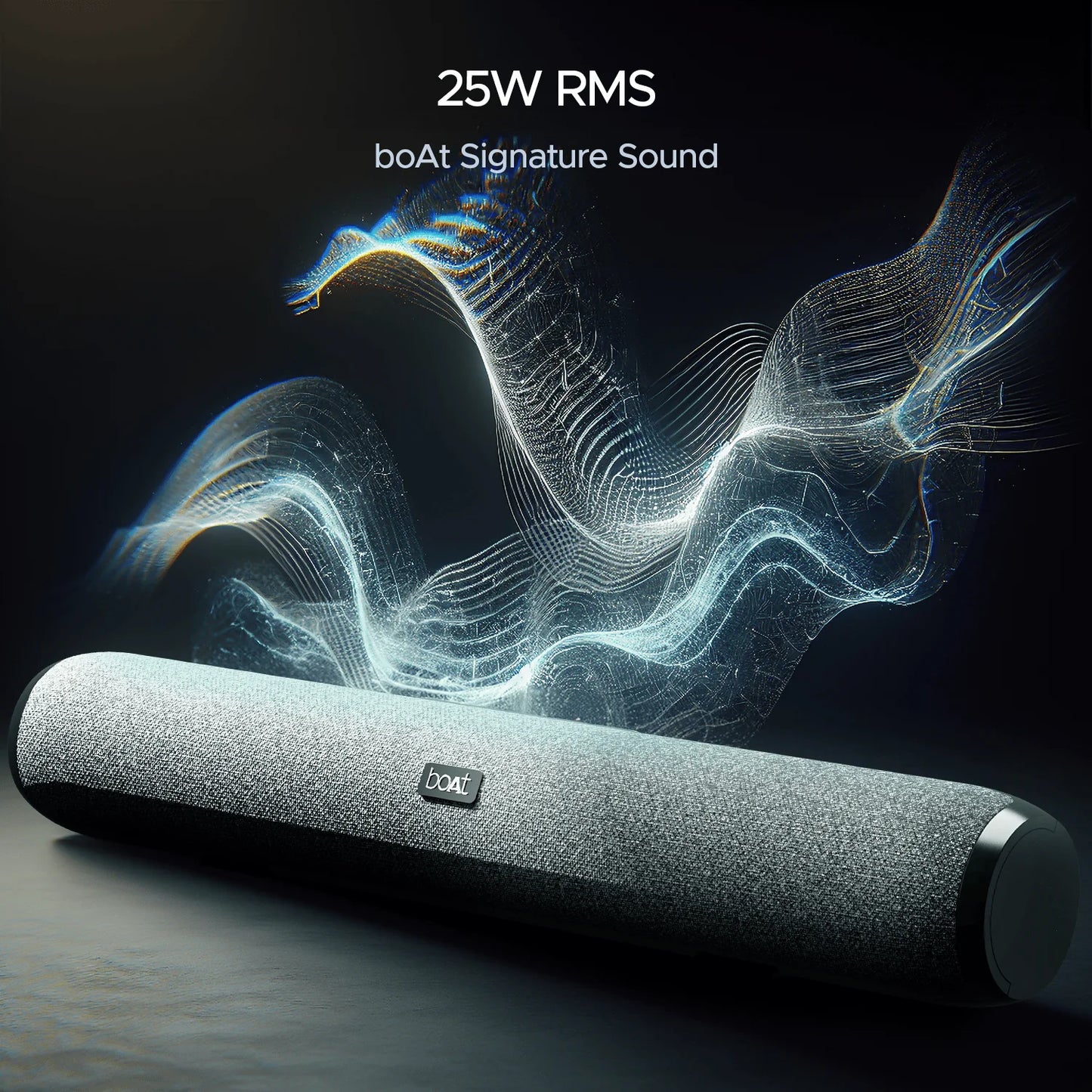 boAt Aavante Bar 590 with 25W RMS Stereo Sound,Up to 6 HRS Playback, Wireless Soundbar (Pebble Black) 1.0 pack