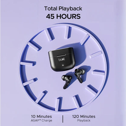 boAt Airdopes 91 Prime TWS w/ 45H Battery, Metallic Finish, Low Latency, ENx Tech, Fast Charge, BT v5.3 (Midnight Black) 1.0 pack