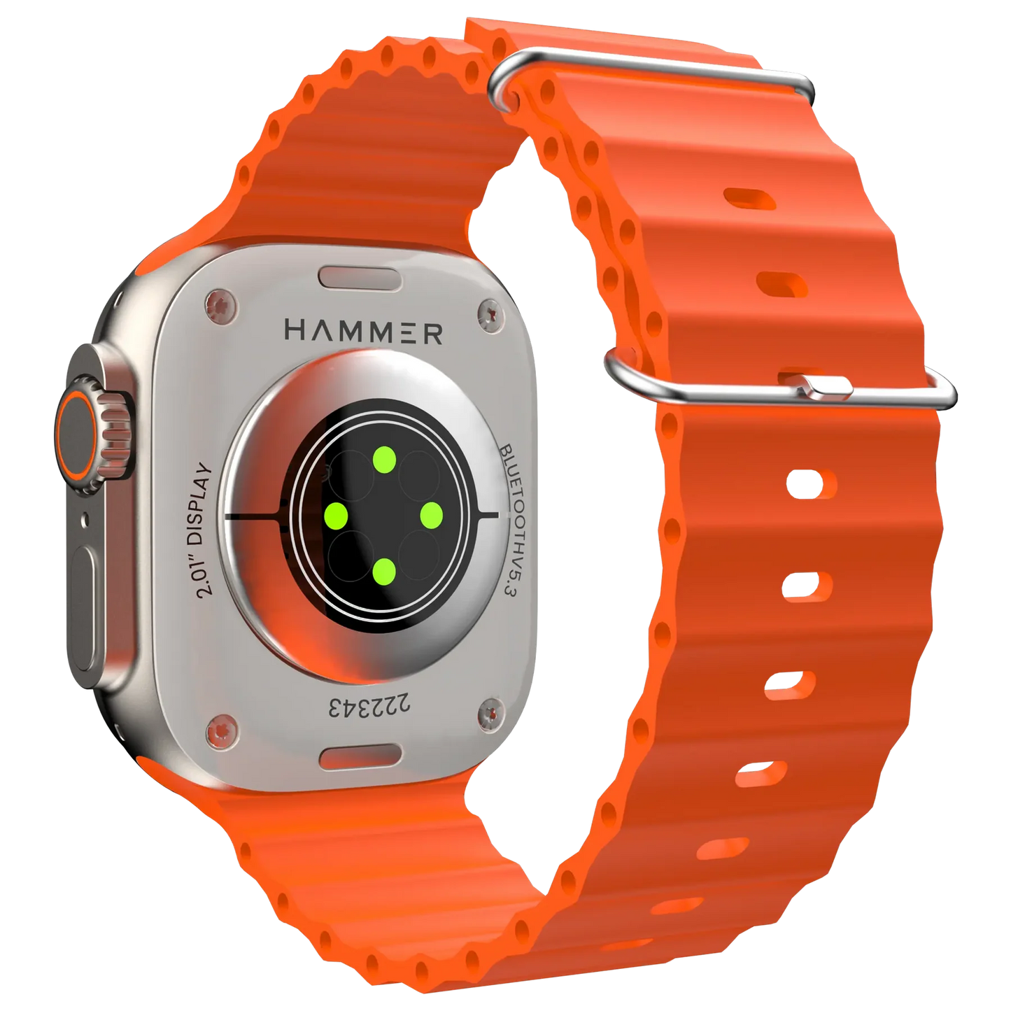 Hammer Ultra Classic Smart Watch, 2.01 inches HD Display, 5 Days Battery Life, Water Resistant, Bluetooth Calling (Black & Orange) 1.0 unit