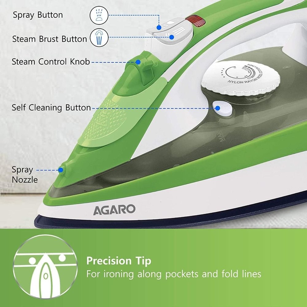 Agaro Regal Stream Iron 1200 W (Green & White) 1.0 unit