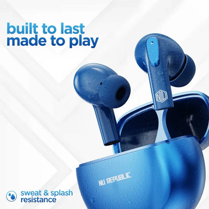 Nu Republic Epic X3 In-Ear Truly Wireless Earbuds With Mic, 48 Hours Playtime, ENC, IPX4, Bluetooth v5.3 (Blue) 1.0 unit