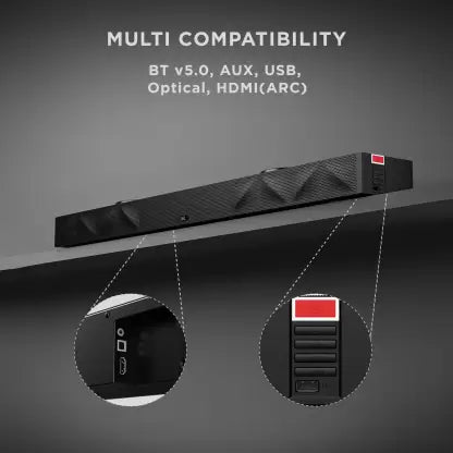 boAt Aavante Bar Raga Bluetooth Soundbar with 100W RMS Signature Sound, 2.2 Channel, Multi-Compatibility Modes, Built-in Subwoofers, EQ Controls and Master Remote Control(Pitch Black) 1.0 Piece