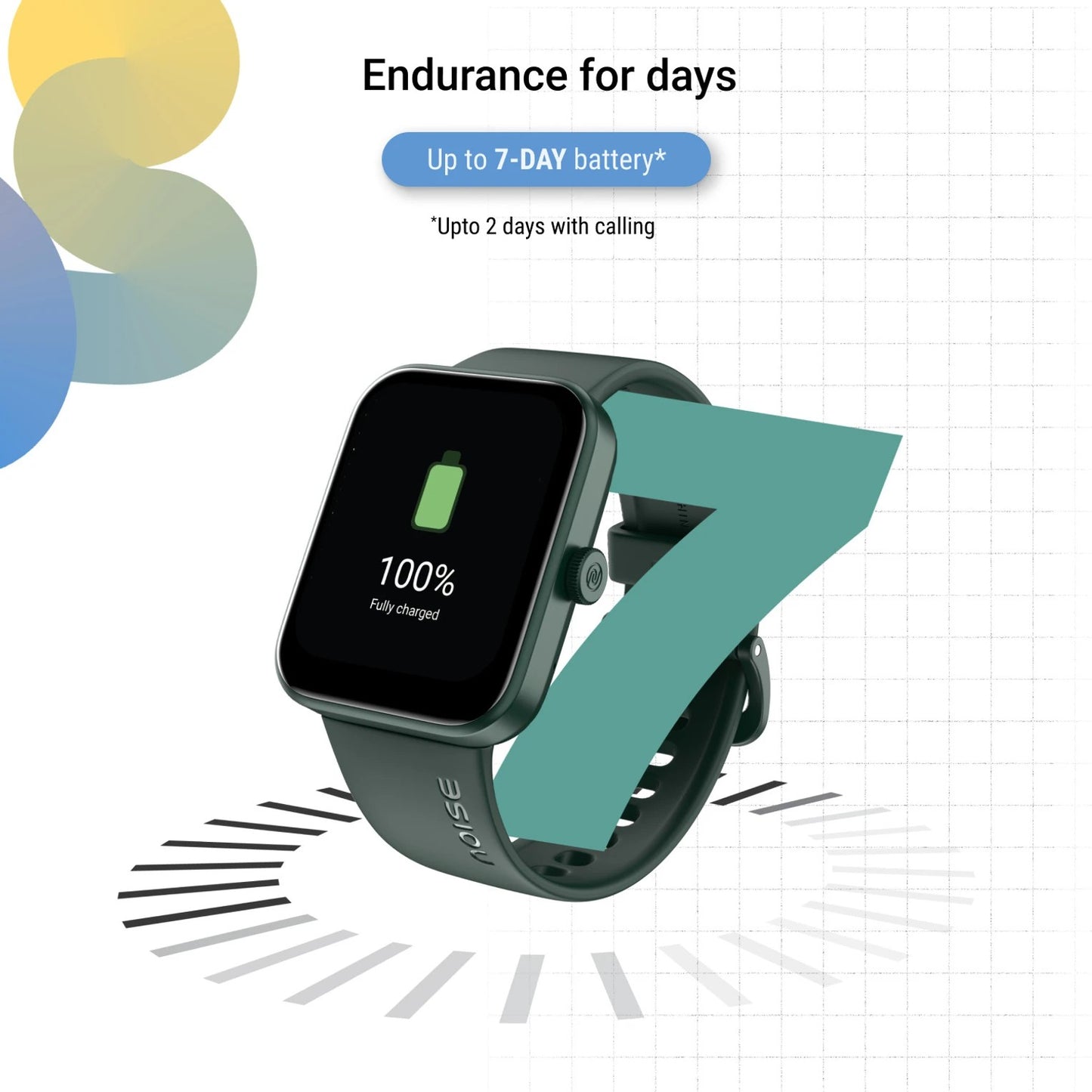 Noise Loop Smart Watch, 1.85 inches TFT Display, 7 Days Battery Life, Water Resistant, Bluetooth Calling (Black) 1.0 unit
