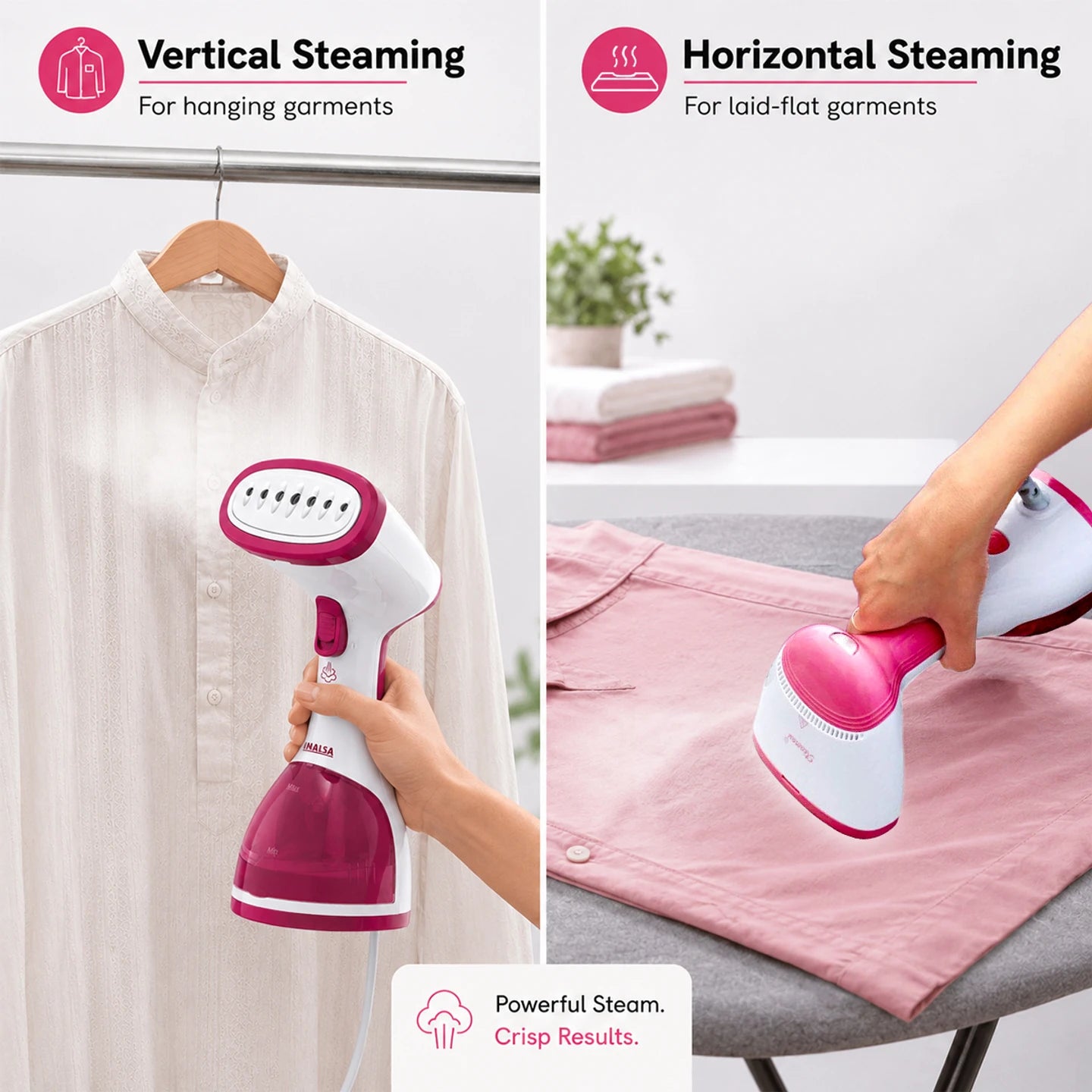 Inalsa Steamax Garment Steamer, 1200W (White & Red) 1.0 unit