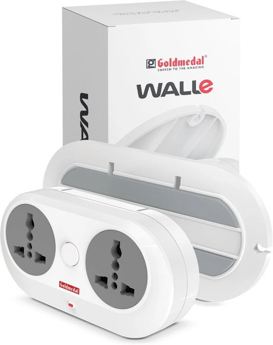 Goldmedal Wall-E 3-Pin Plug Travel Adaptor With Indicator - White 1.0 Piece