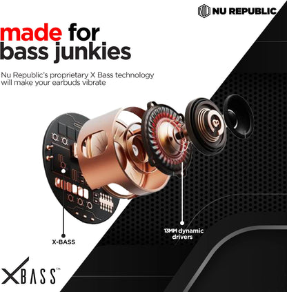 Nu Republic Urban 4 In Ear Truly Wireless Earbuds With Mic, 30 hours Playtime, ANC, IPX4, Bluetooth V5.0 (Orange) 1.0 Piece